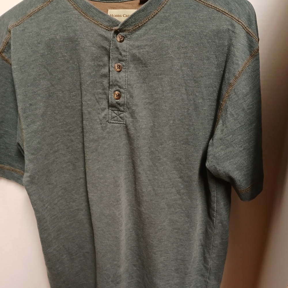 Stylish Green Button Down Henley Shirt